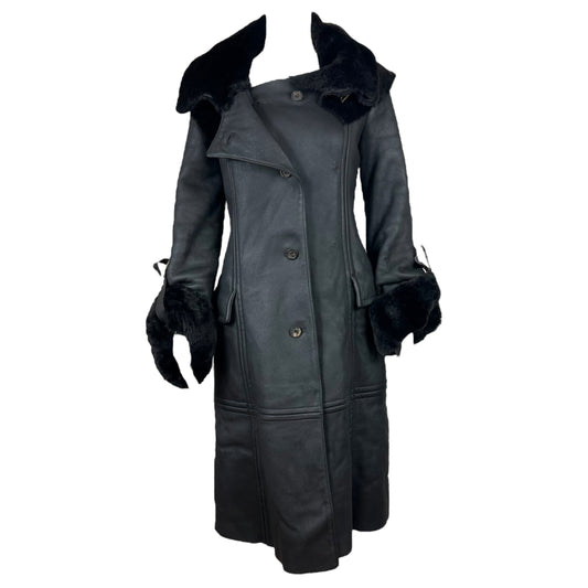 Gucci by Tom Ford F/W 2003 Black Shearling Buckle Cuff Coat