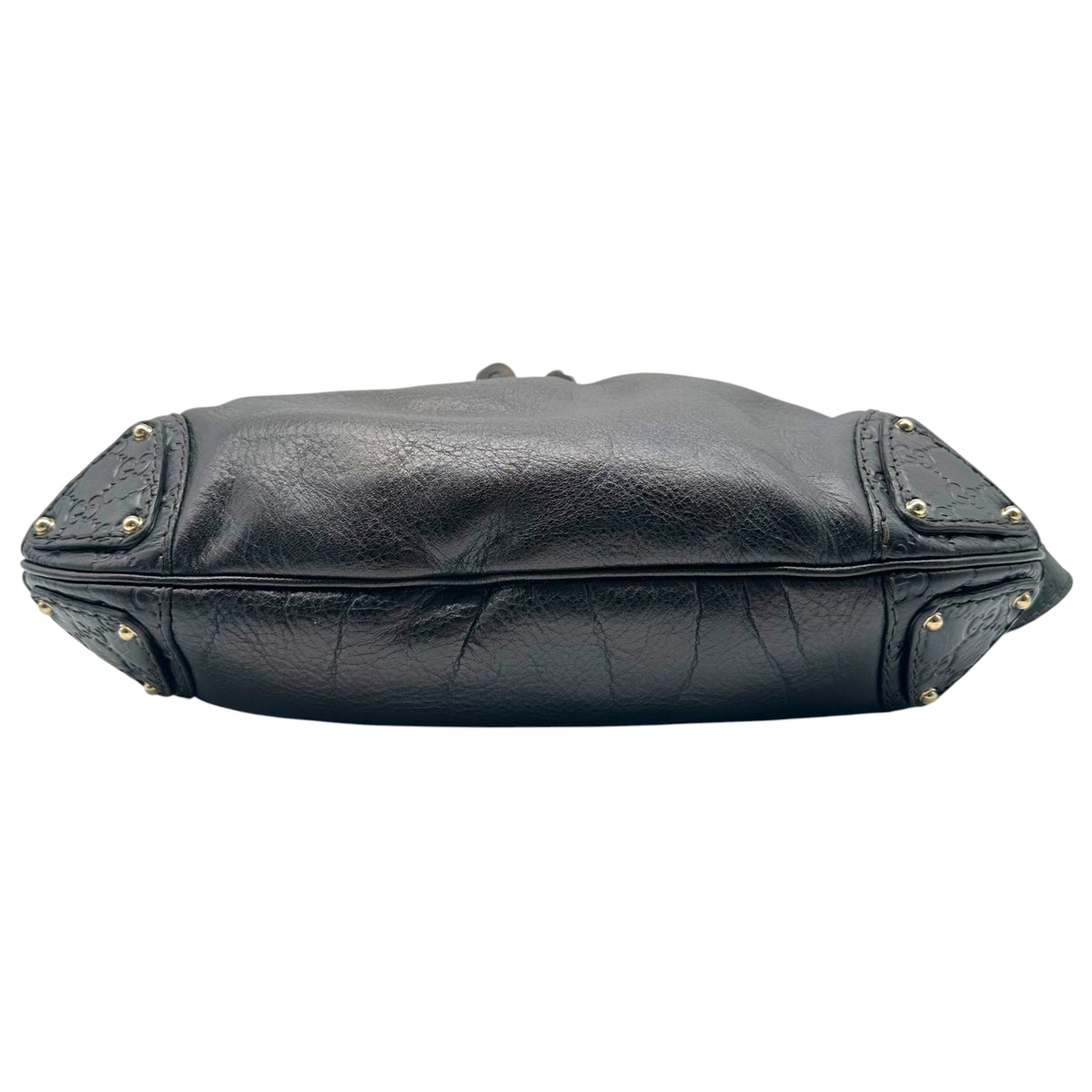 Gucci Black Leather Hobo Bag With Bamboo Fringe