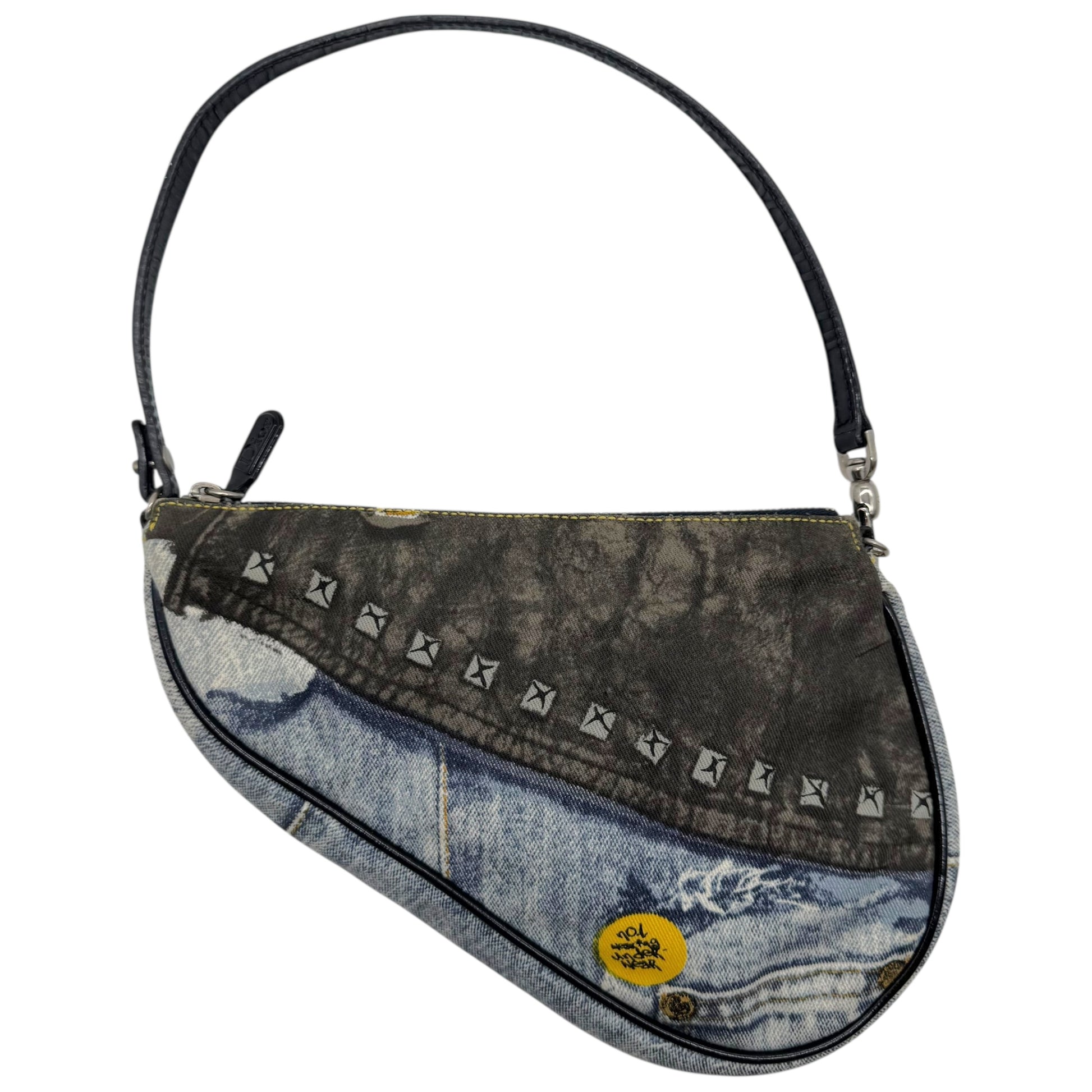 Christian Dior 'Miss Diorella' Denim Printed Mini Saddle Bag - Outfit Repeater