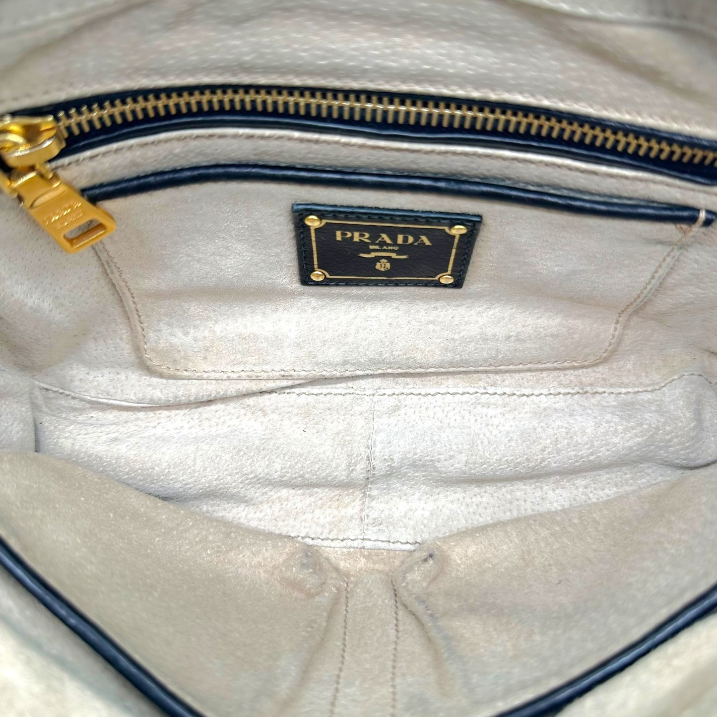 Prada Black Leather Studded Chain Strap Shoulder Bag