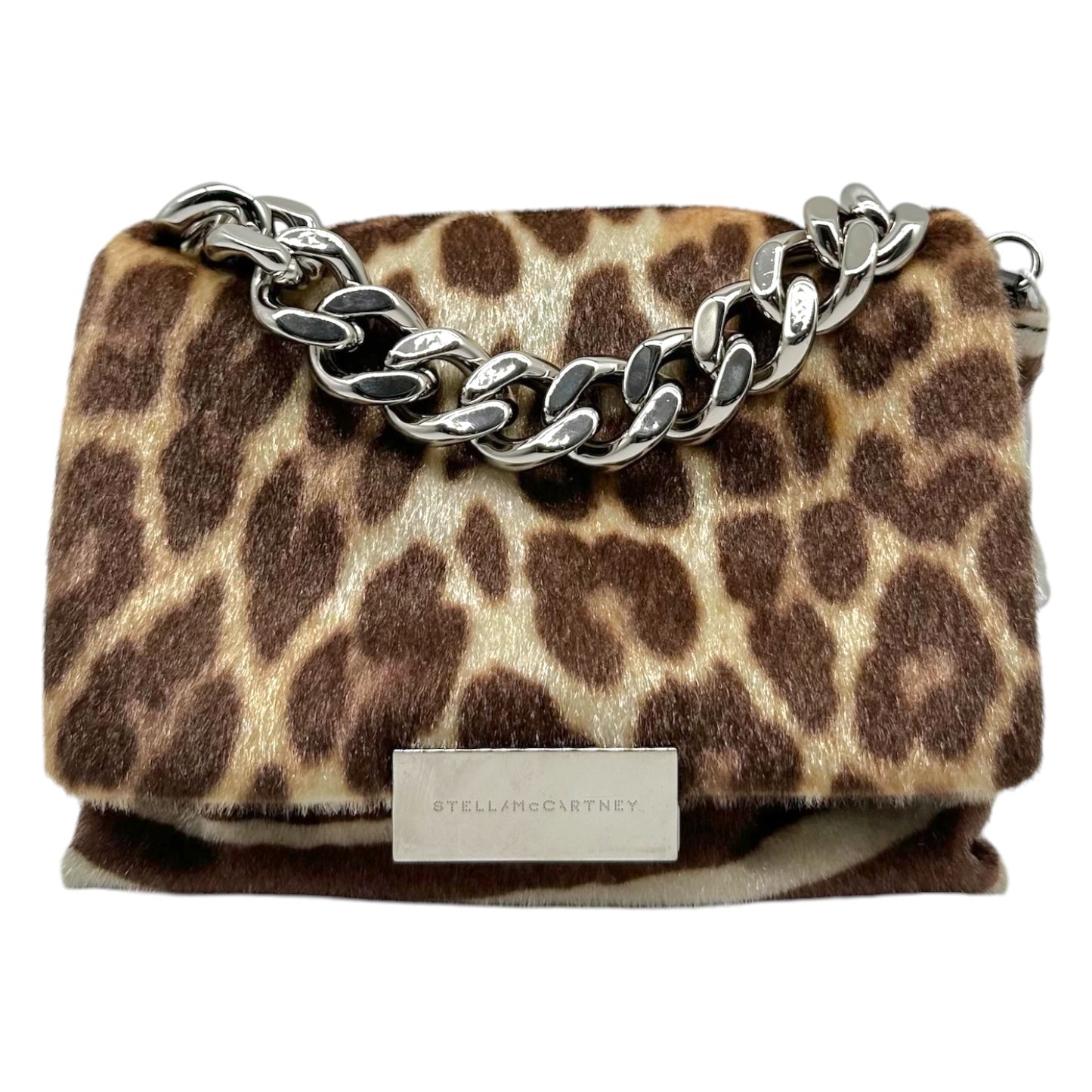 Stella McCartney Leopard Zebra Print Faux Ponyhair Crossbody Bag