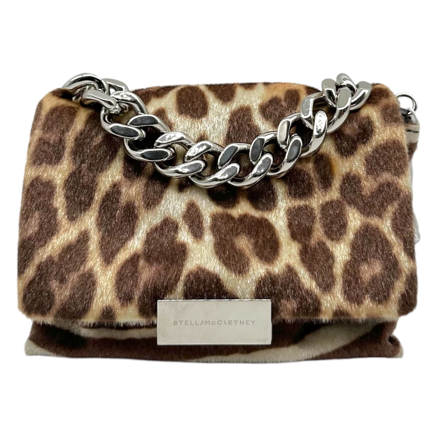 Stella McCartney Leopard Zebra Print Faux Ponyhair Crossbody Bag