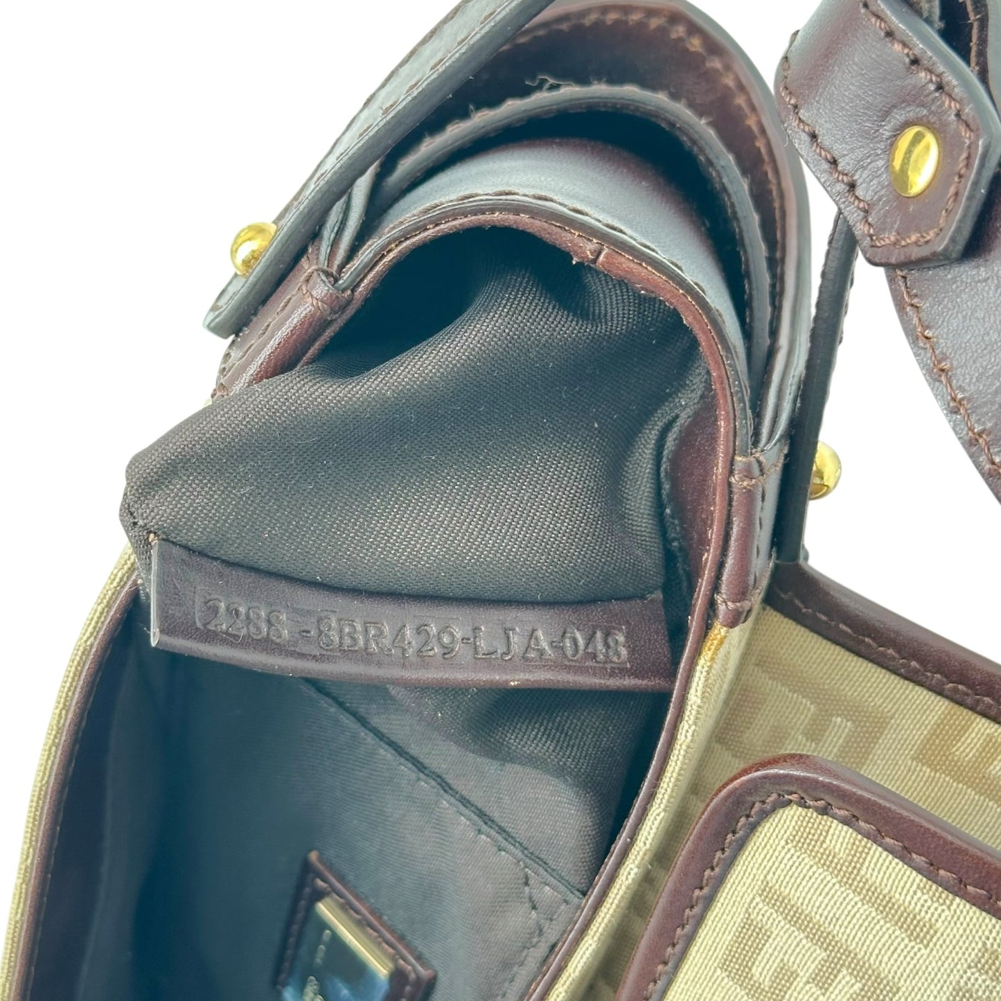 Fendi Brown & Beige Zucchino Monogram Compilation Shoulder Bag