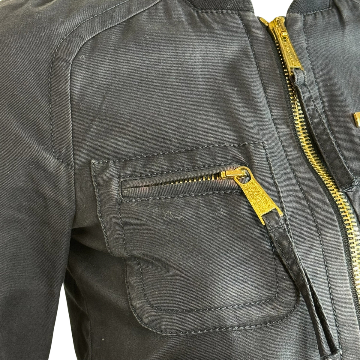Dsquared2 Navy Blue Cropped Bomber Jacket