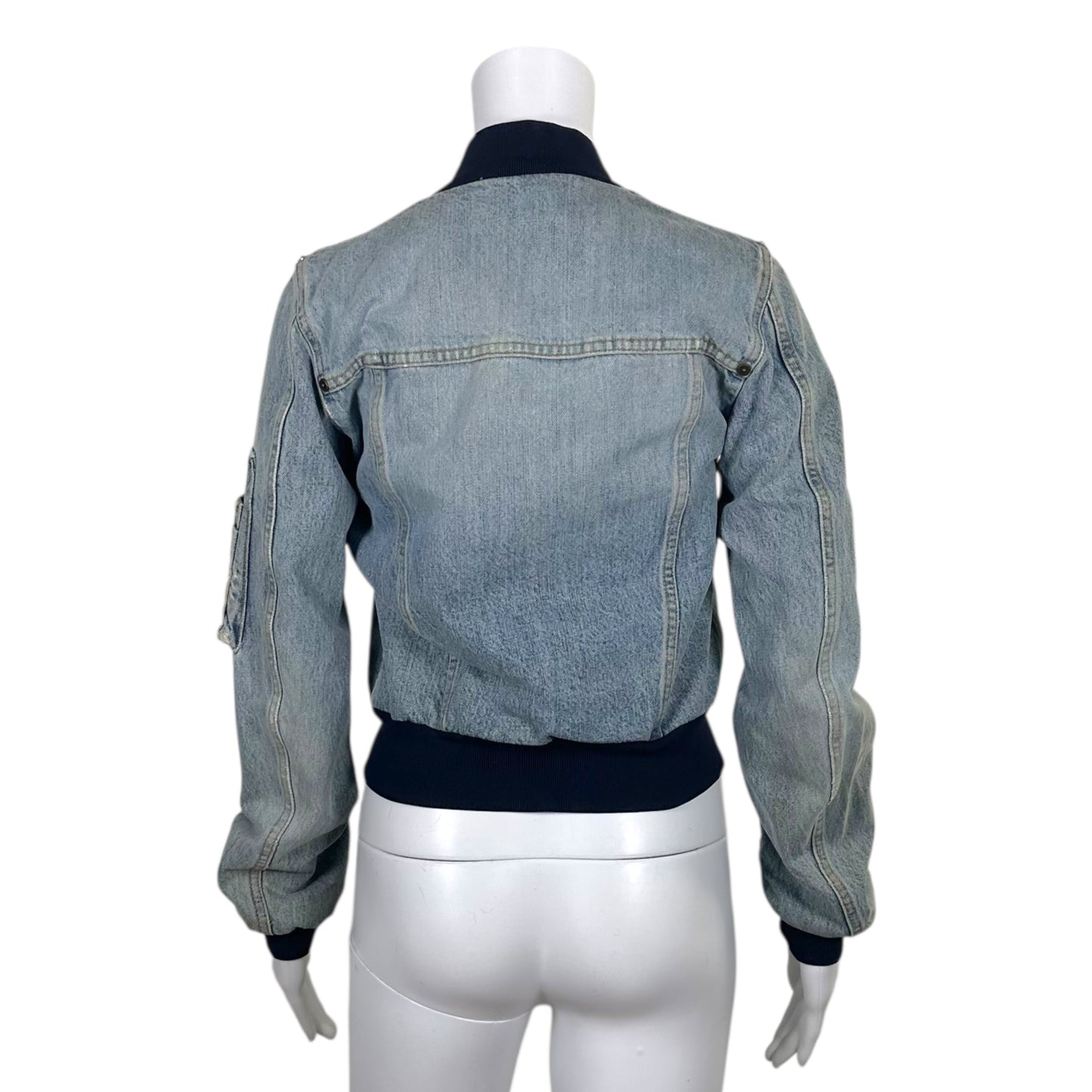 Dolce & Gabbana Cropped Denim Bomber Jacket