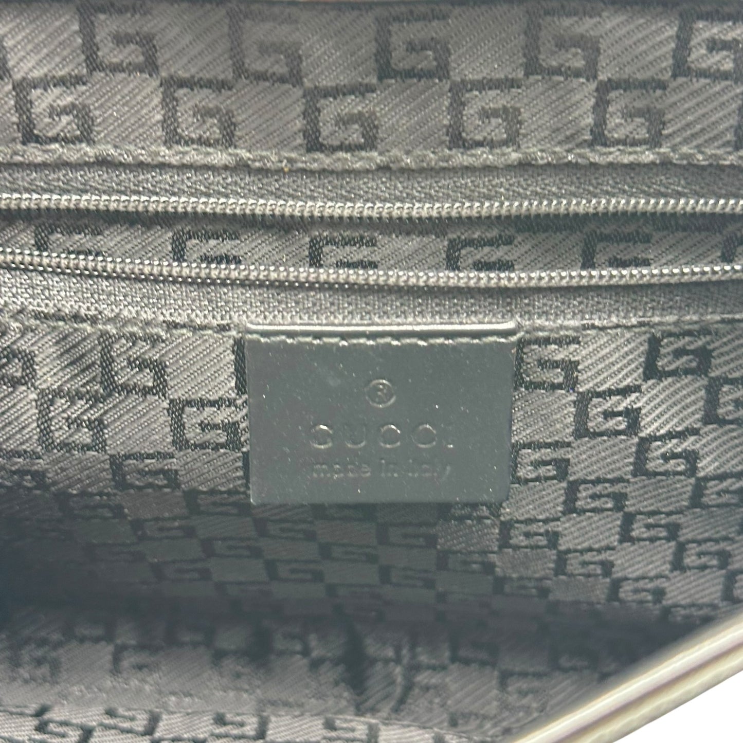 Gucci Gray Canvas & Black Leather Jackie Shoulder Bag