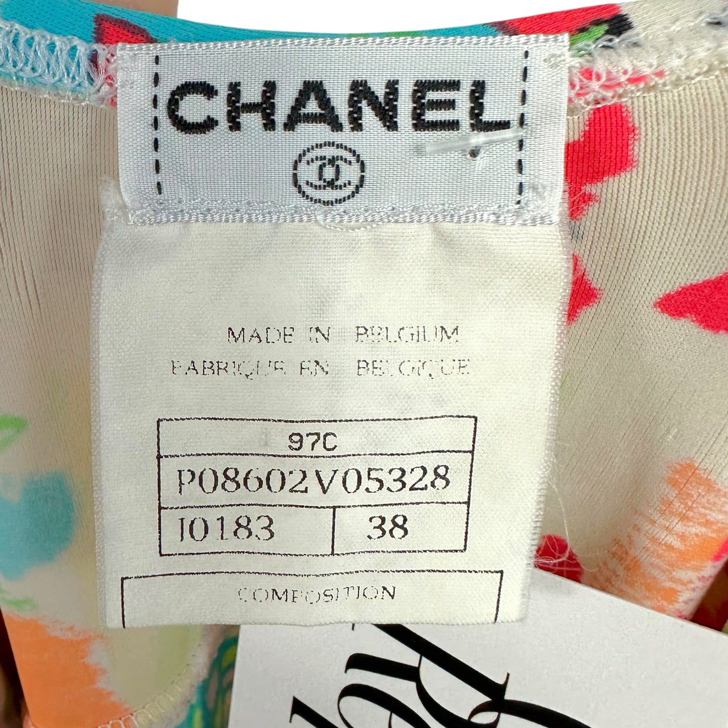 Chanel Cruise 1997 Multicolor Watercolor Logo Graffiti Print Mini Dress