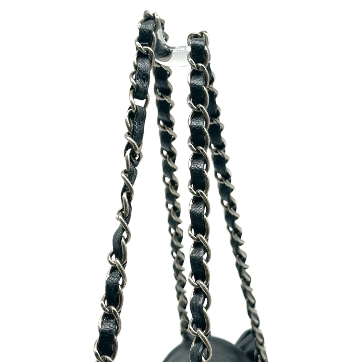 Chanel Black Caviar Leather LAX Chain Strap Shoulder Bag 2005-06