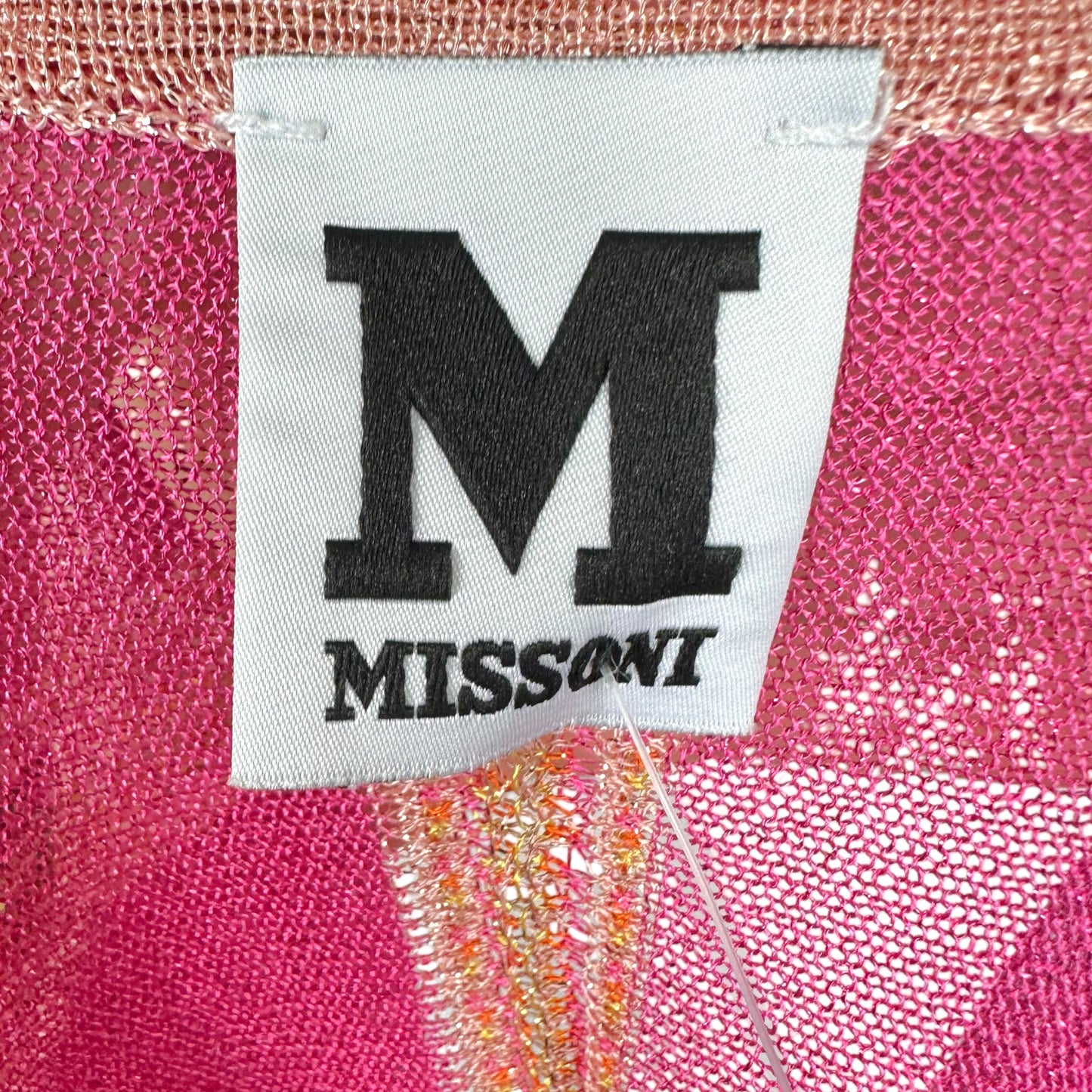 M Missoni Pink & Orange Metallic Semi-Sheer Knit Blouse NEW