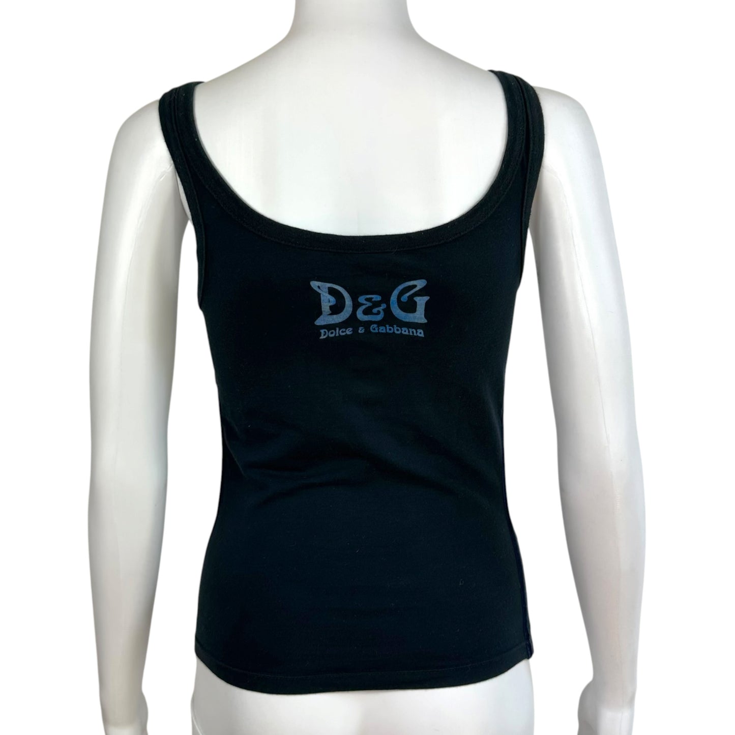 D&G Dolce & Gabbana F/W 2003 Marie Antoinette Black Graphic Tank