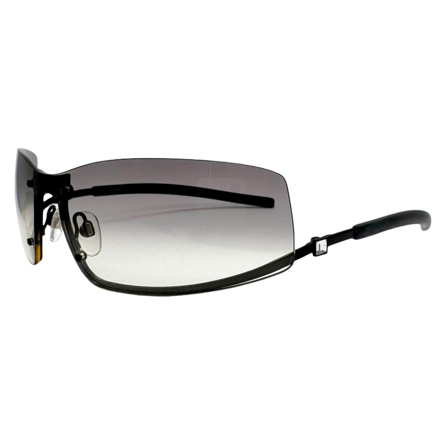 Chanel 4066-B Gray Gradient Lens Bottom Rim & Crystal Arm Wrap Sunglasses w/ Case