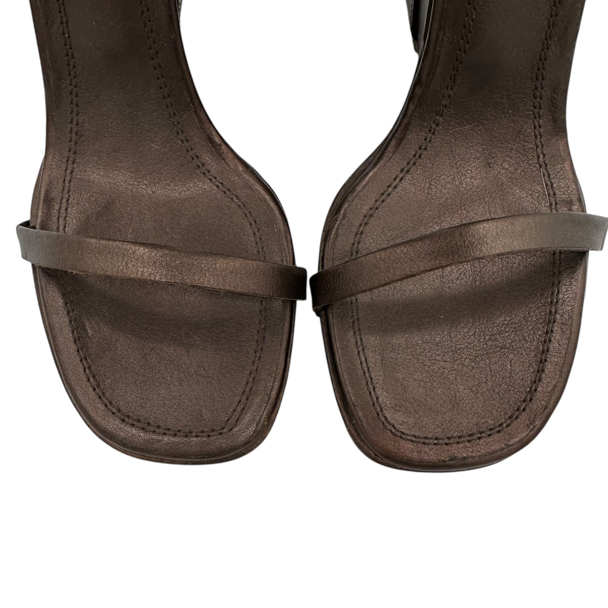 Rick Owens Bronze Leather Wedge Sandals NEW - Outfit Repeater