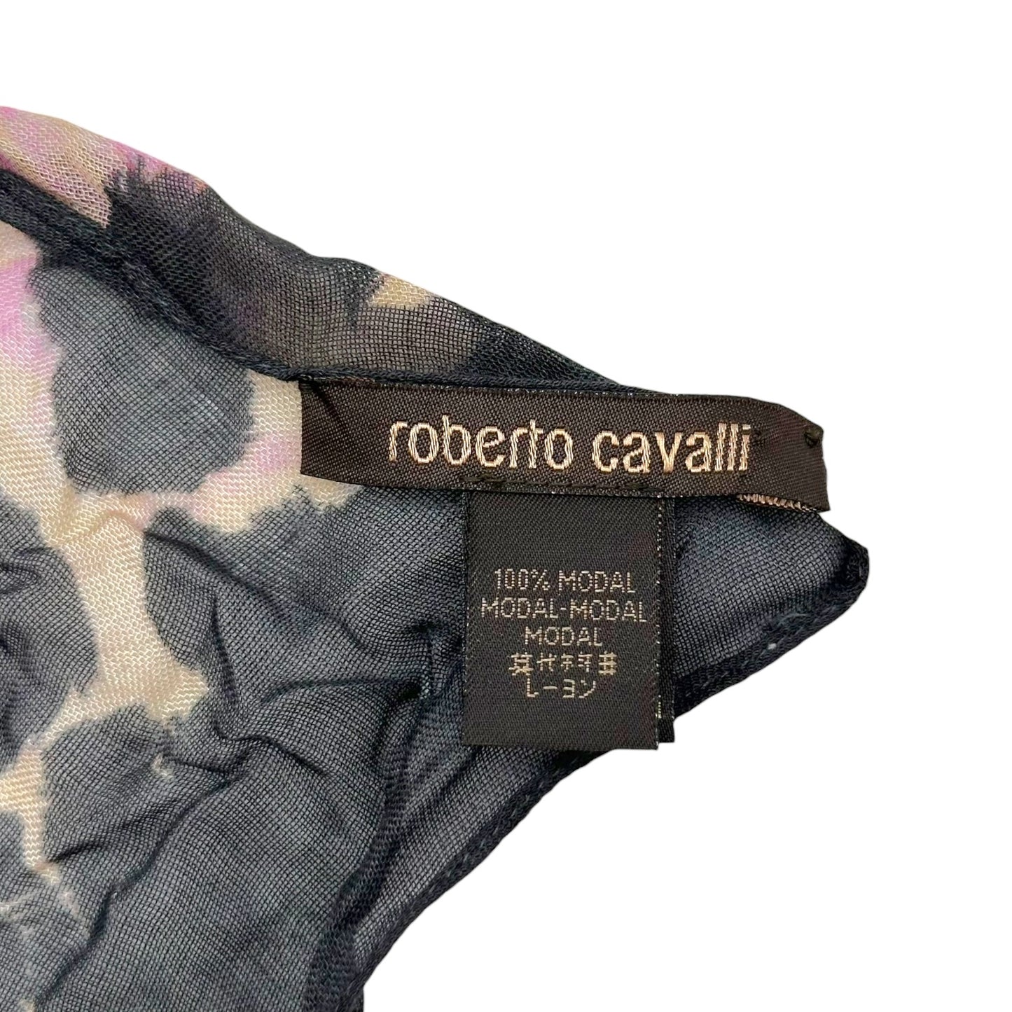 Roberto Cavalli Semi-Sheer Pink Leopard Print Stole Scarf