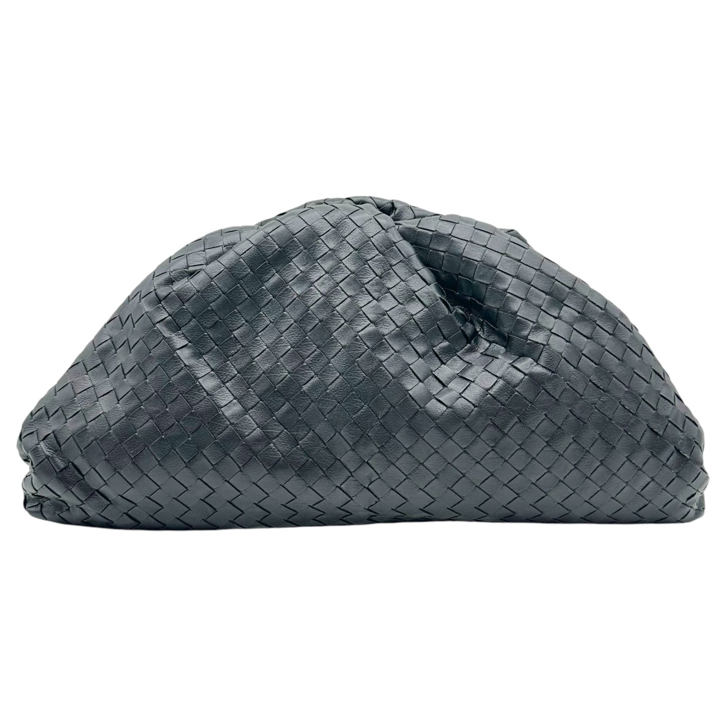 Bottega Veneta Black Intrecciato Lambskin Clutch Bag