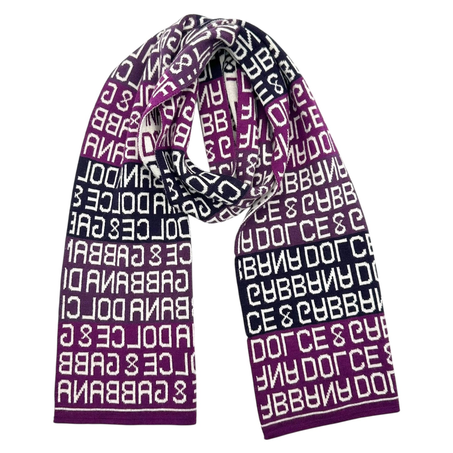 Dolce & Gabbana Purple Spell-Out Monogram Scarf