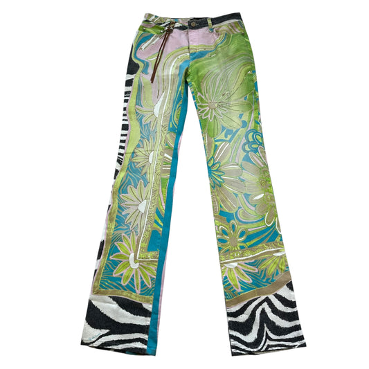 Roberto Cavalli S/S 2004 Floral & Zebra Print Jeans