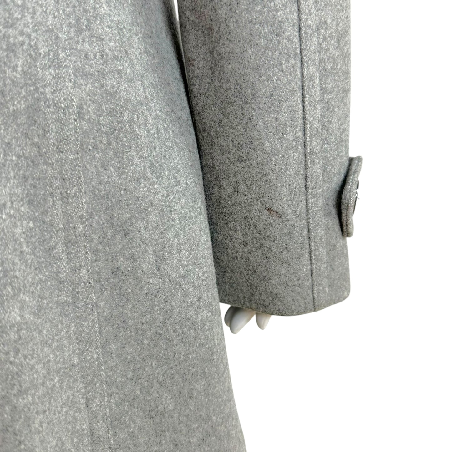 Burberry Gray Wool Trench Coat Double-Breasted Belted