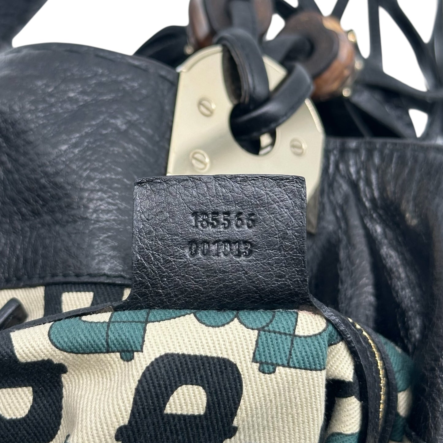 Gucci Black Leather Hobo Bag With Bamboo Fringe