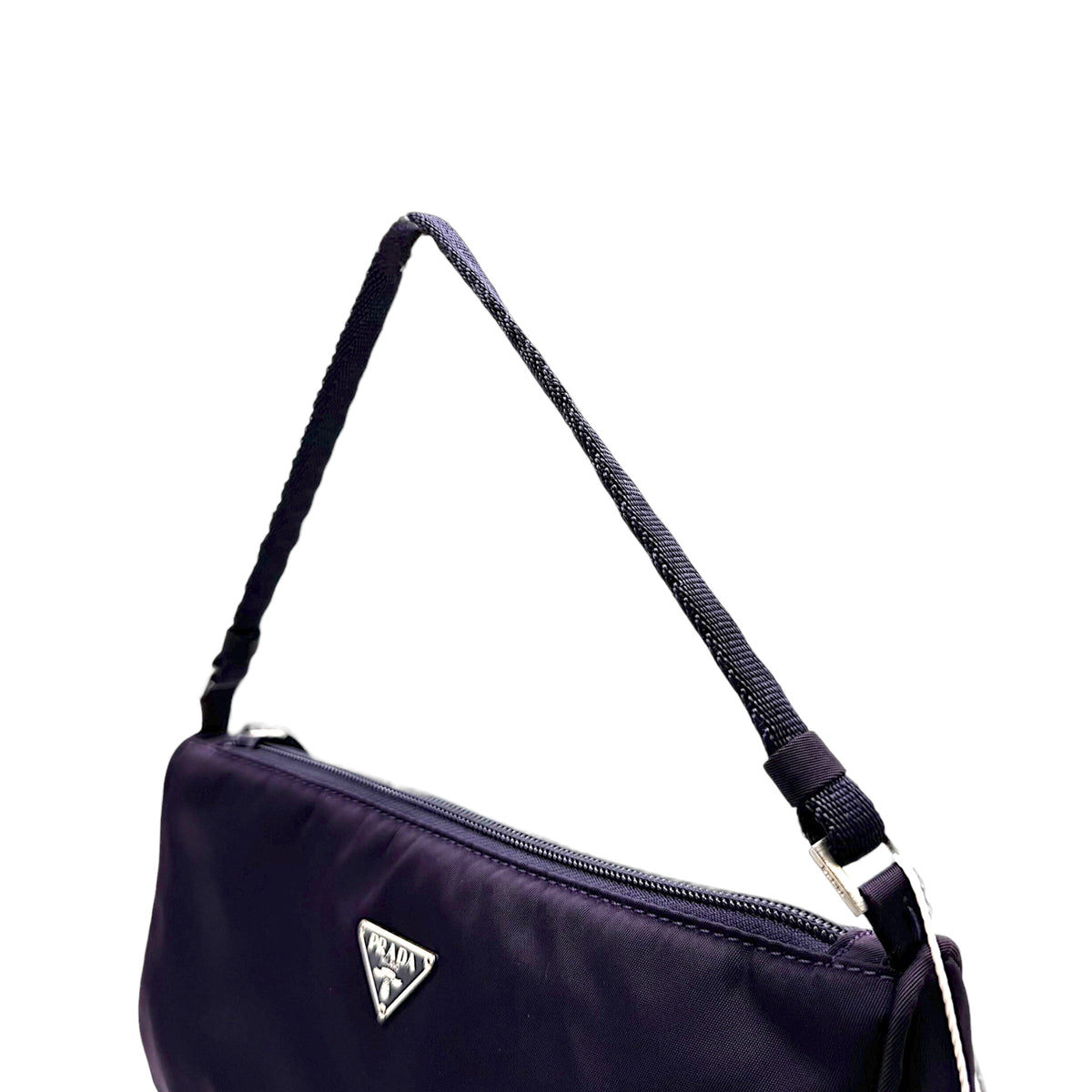 Prada Dark Purple Nylon Pochette Bag