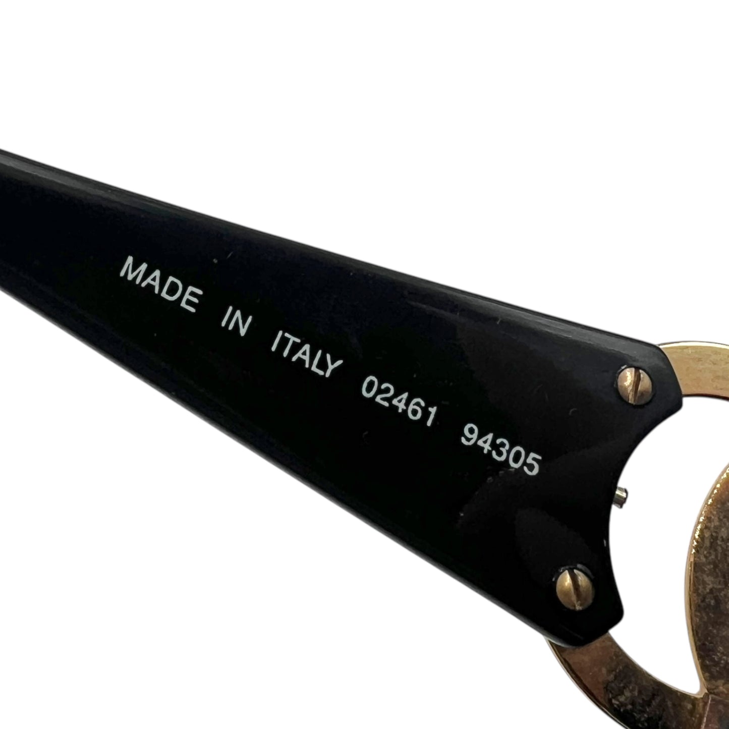 Chanel 02461 Black & Gold CC Logo Side Sunglasses w/ Case