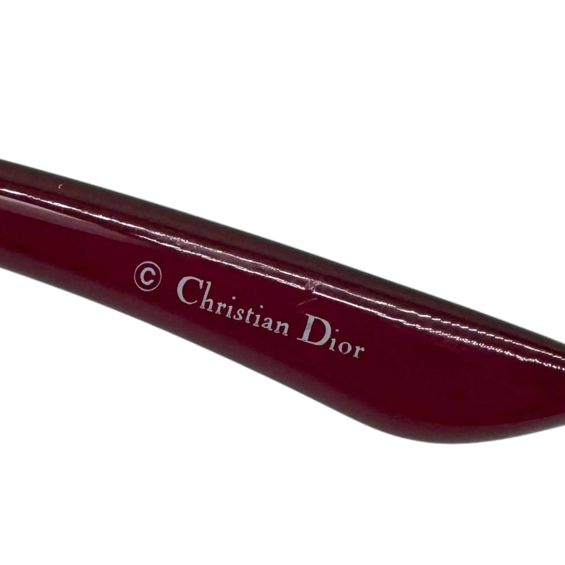 Christian Dior Burgundy Rectangle Sunglasses with Star Logo