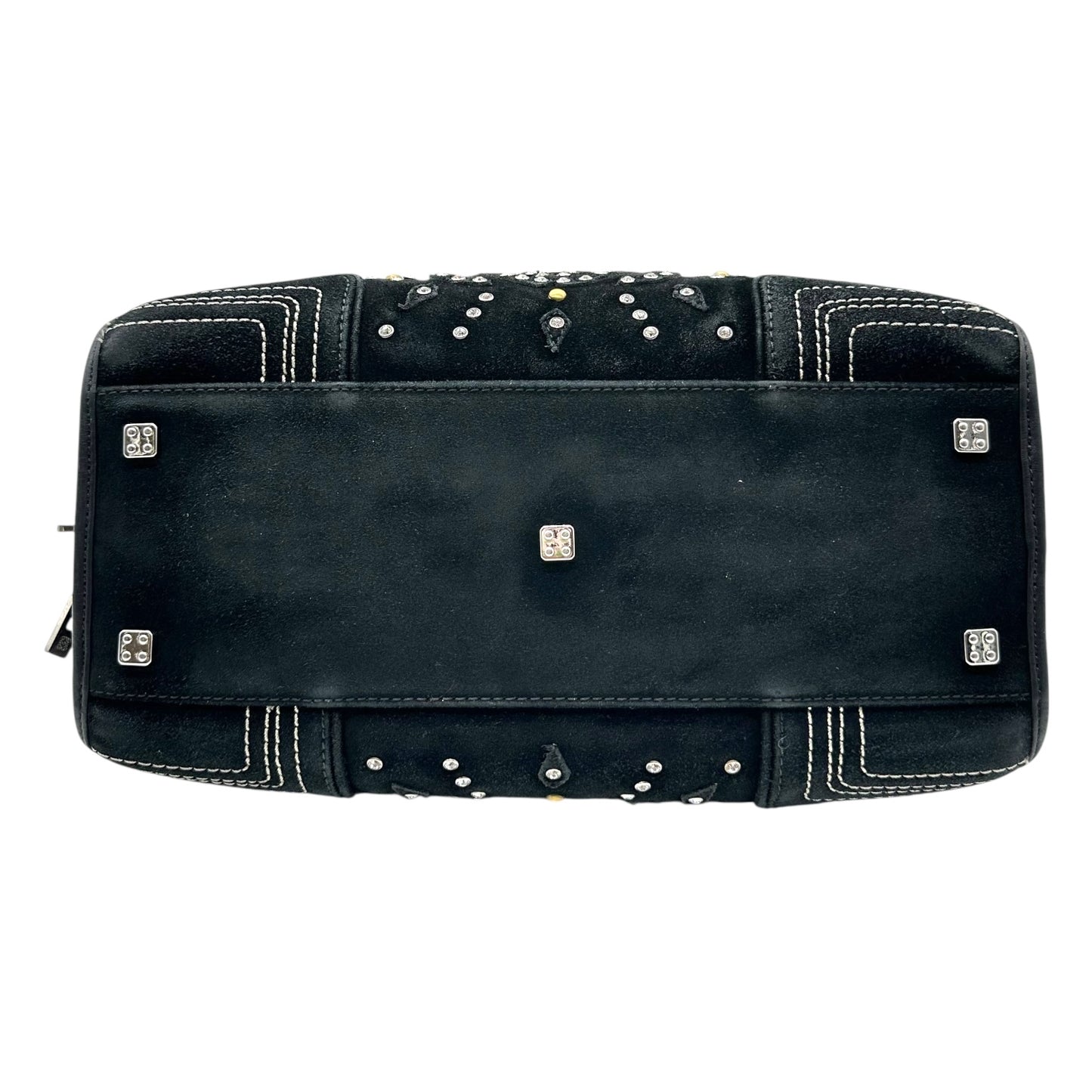 Loewe Black Suede Rhinestone Studded Amazona Bag