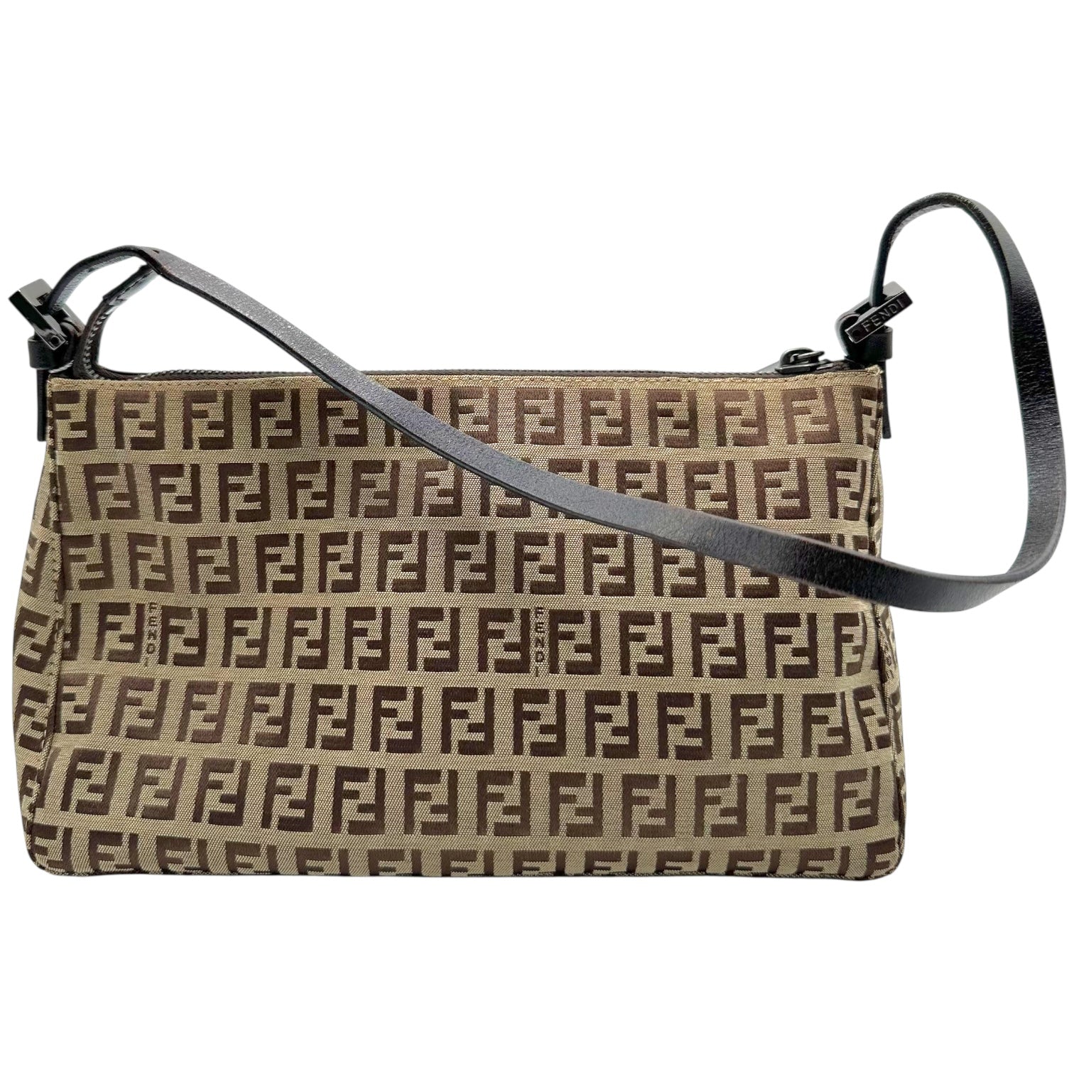 Fendi Brown & Tan Zucchino Monogram Pochette Bag - Outfit Repeater