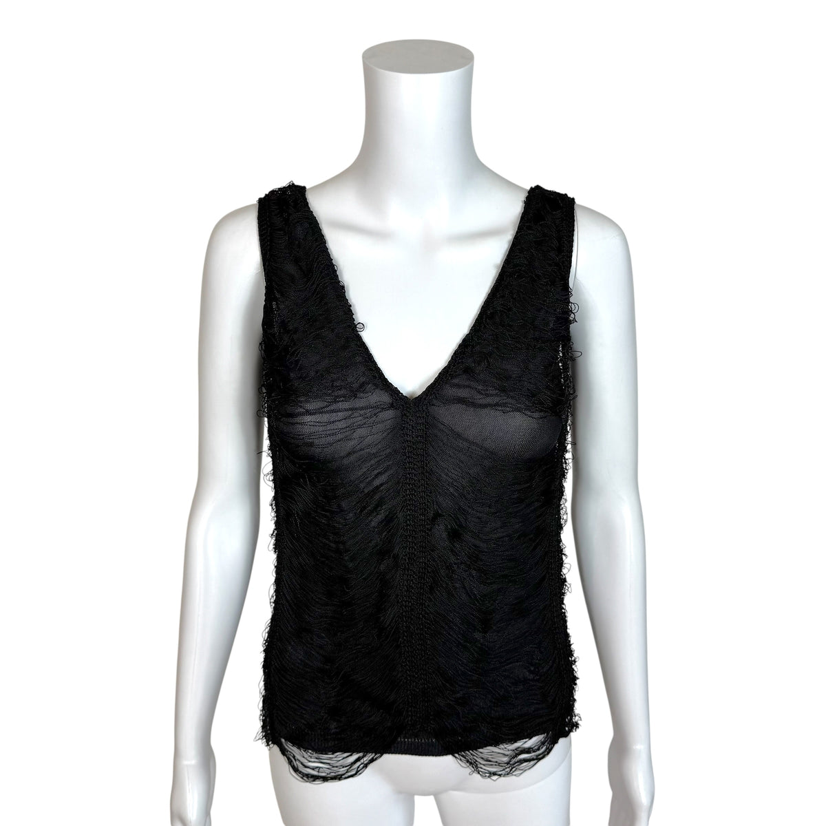 Jean Paul Gaultier Black Scalloped Fringe Top