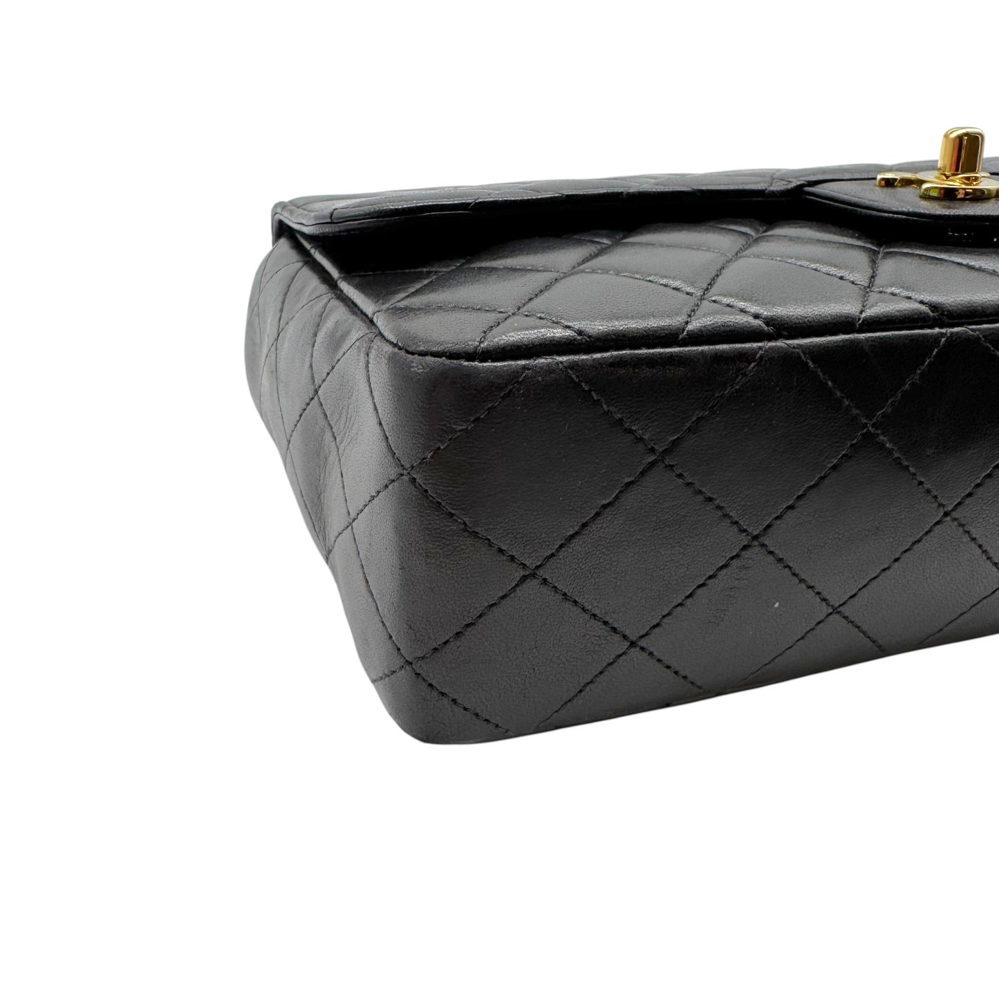 Chanel Black Matelasse Lambskin Top Handle Kelly Flap Bag 1994-96