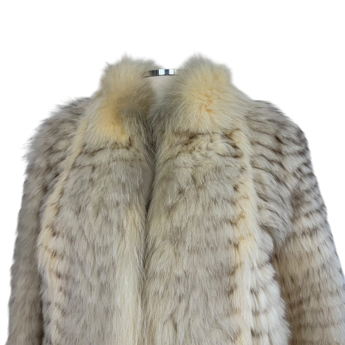 Saga Fox White Striped Fox Fur Coat