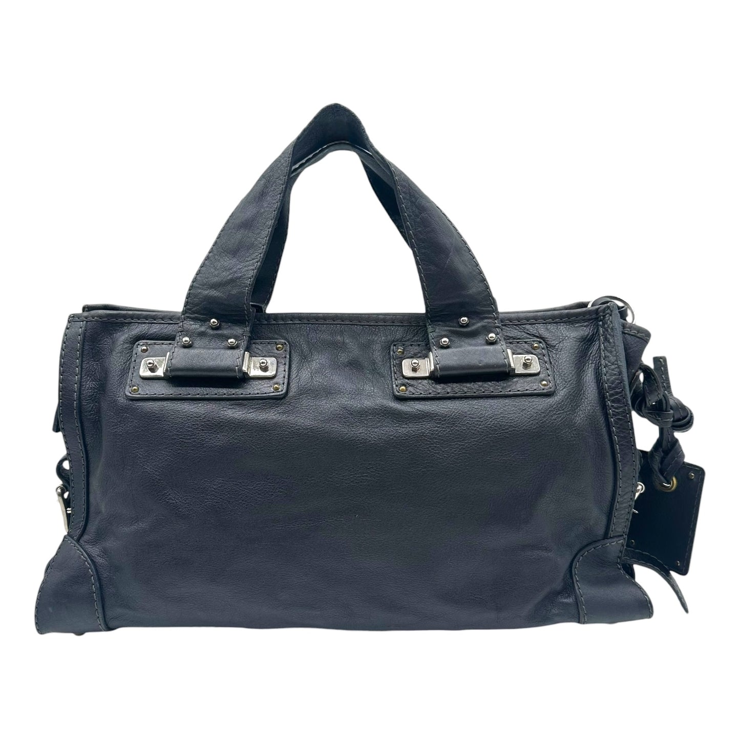 Chloe Black Leather Front Cargo Pocket Handbag