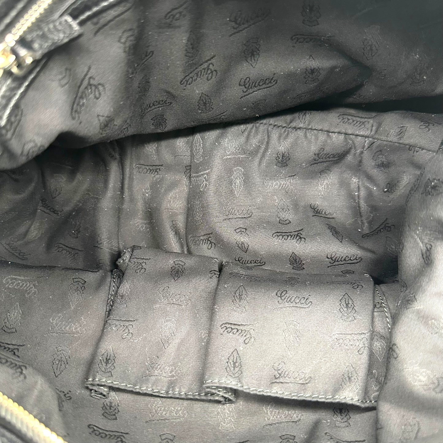 Gucci Black Leather & Bamboo Fringe Hobo Bag