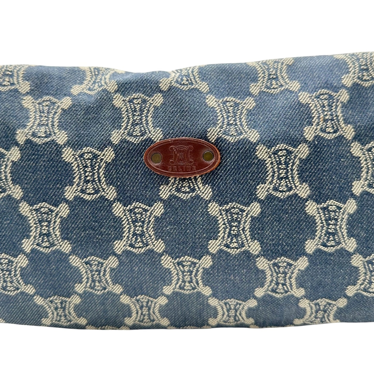 Celine Denim Triomphe Monoram Poulbot Shoulder Bag