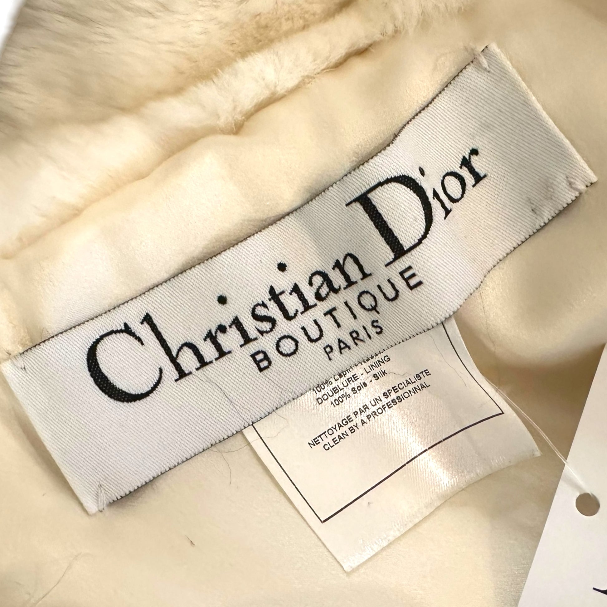 Christian Dior Logo Chain White Rabbit Fur Stole RARE - Outfit Repeater