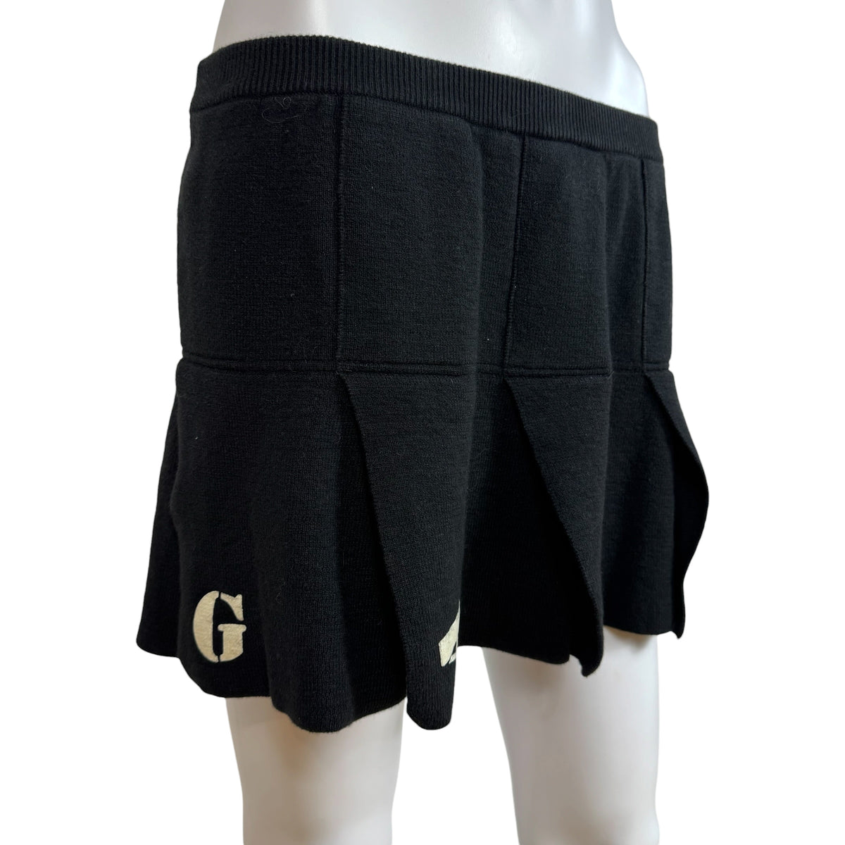 Jean Paul Gaultier Knit Logo Mini Skirt Black White