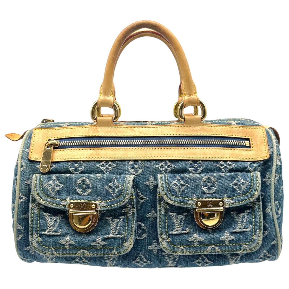 Louis Vuitton Blue Denim Monogram Speedy Handbag