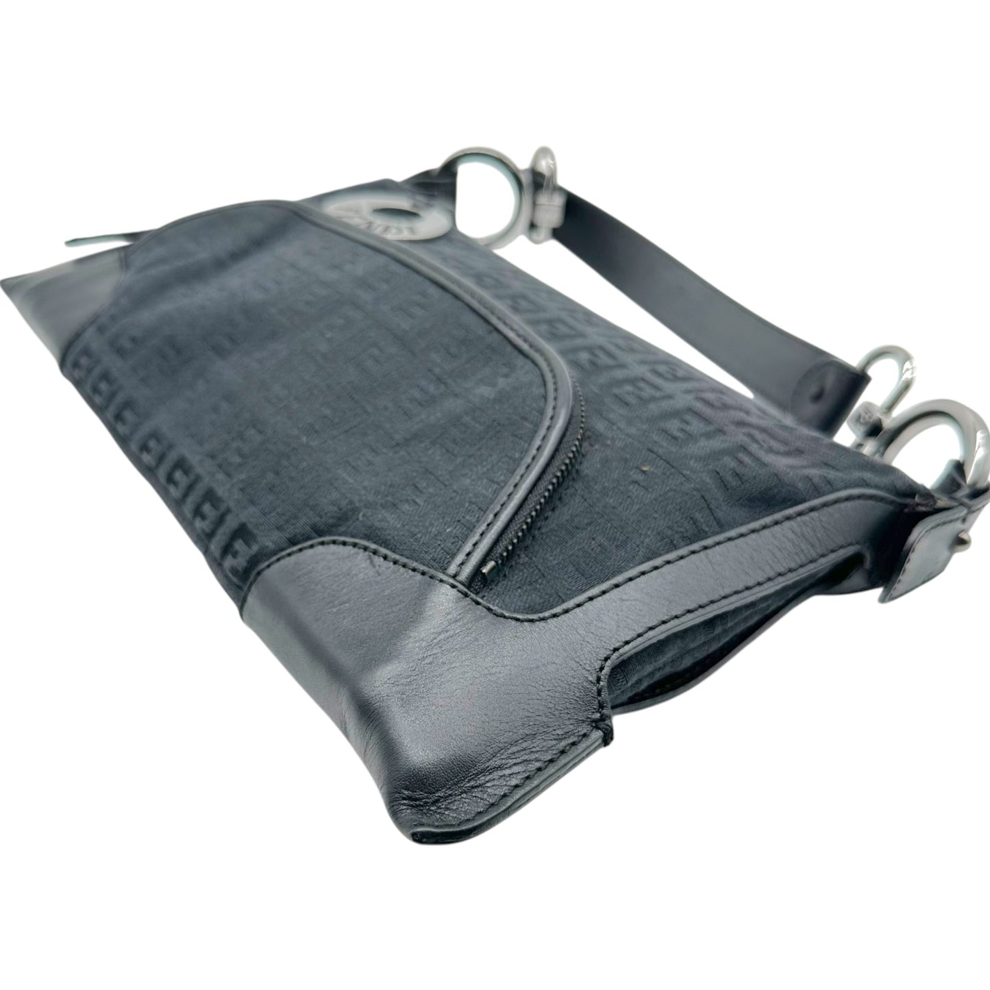 Fendi Black Zucchino Monogram Shoulder Bag