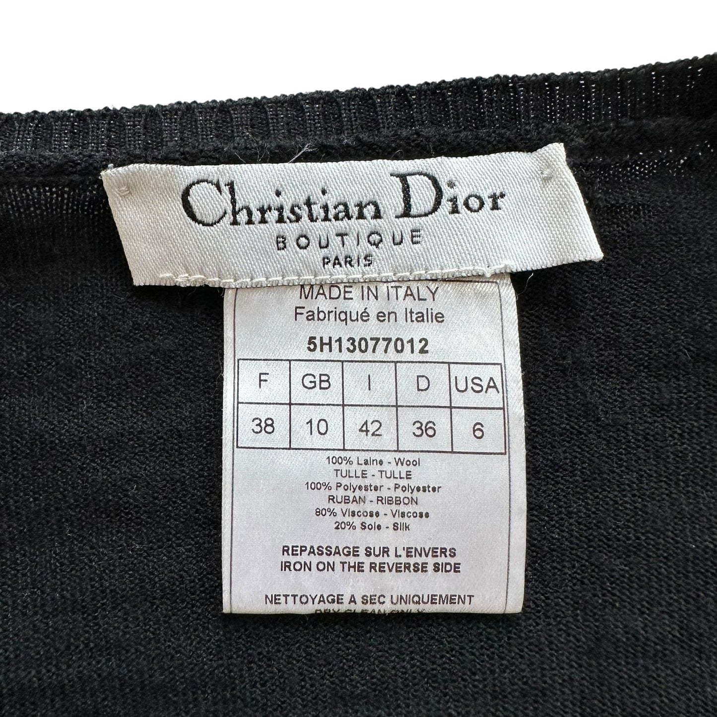 Christian Dior F/W 2005 Black Wool Logo Cardigan