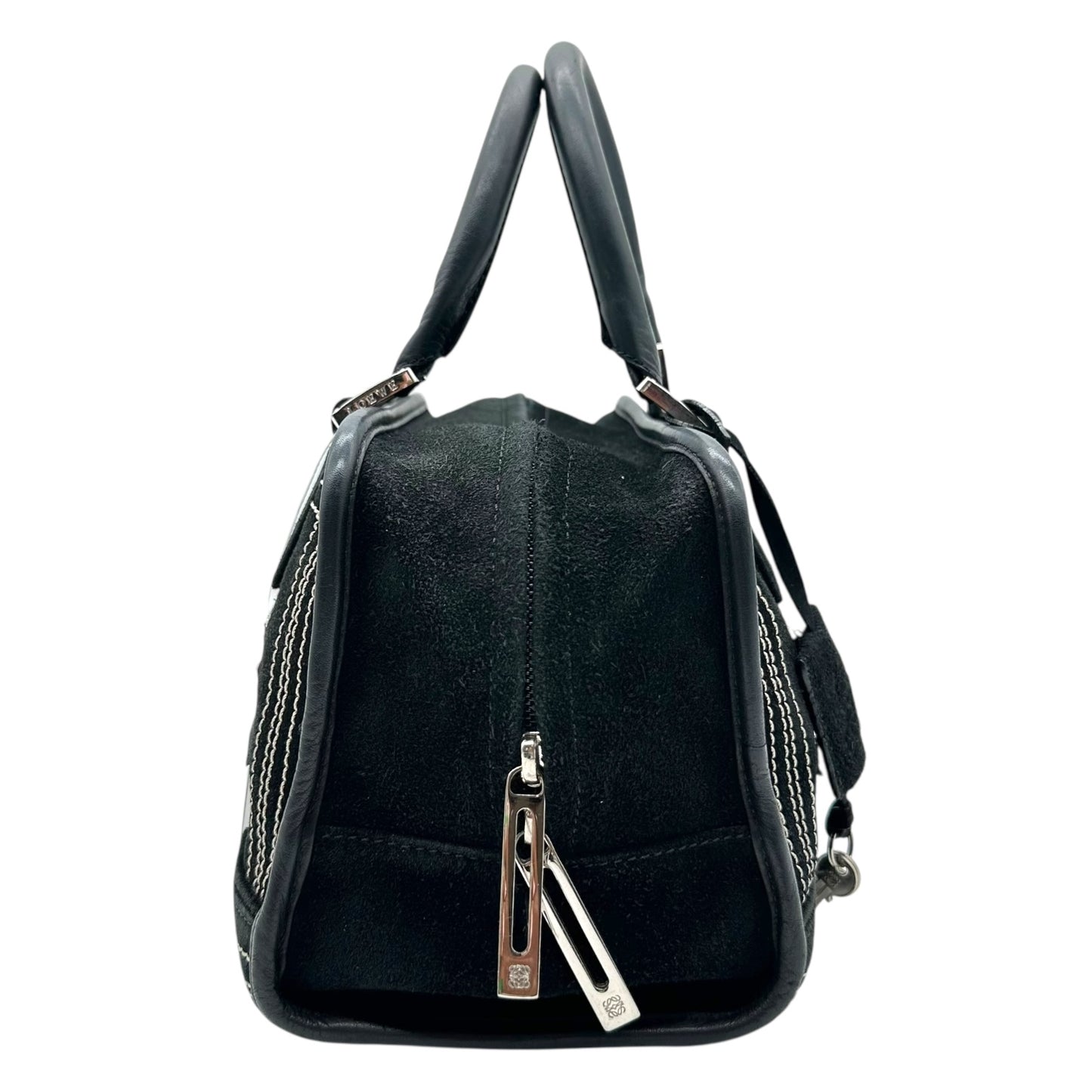 Loewe Black Suede Rhinestone Studded Amazona Bag