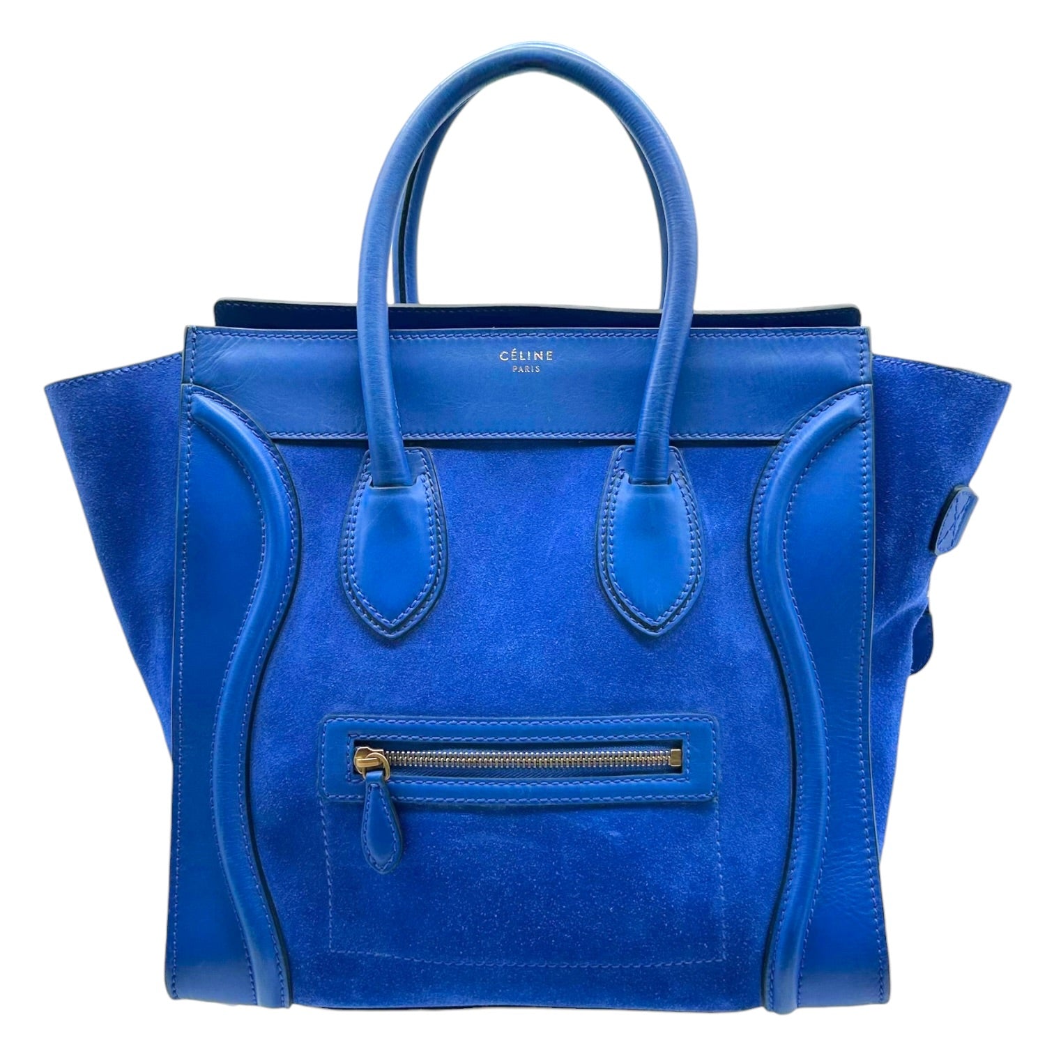 Celine Phantom Tote Cobalt Blue Suede Leather