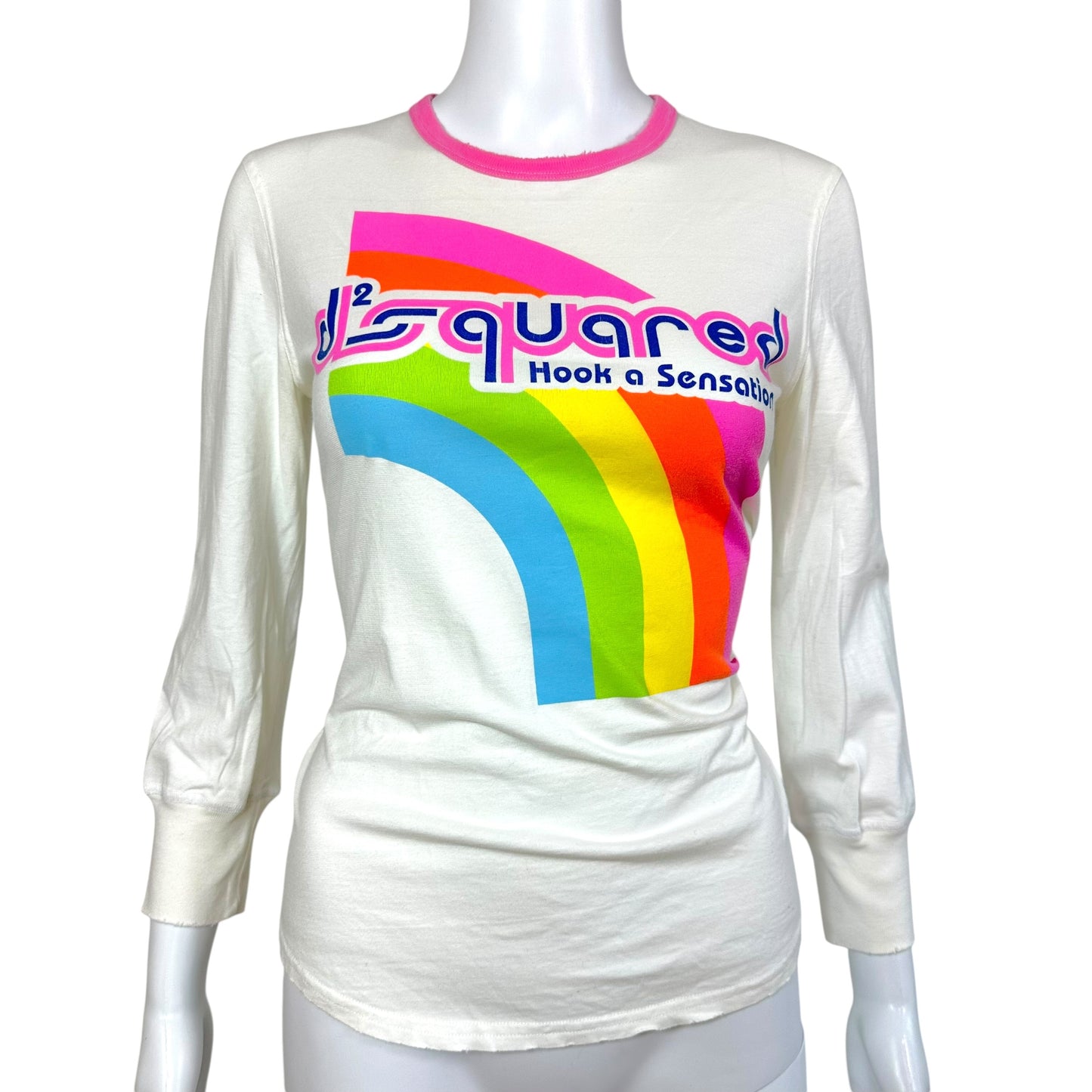 Dsquared2 Rainbow Logo 3/4 Sleeve T-Shirt