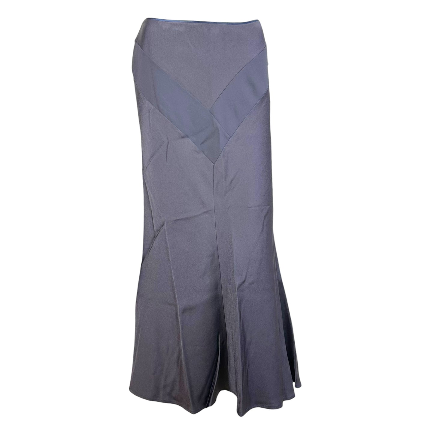 John Galliano Spring 2001 Deep Purple Paneled Satin Maxi Skirt