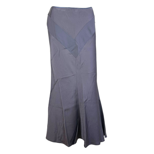 John Galliano Spring 2001 Deep Purple Paneled Satin Maxi Skirt