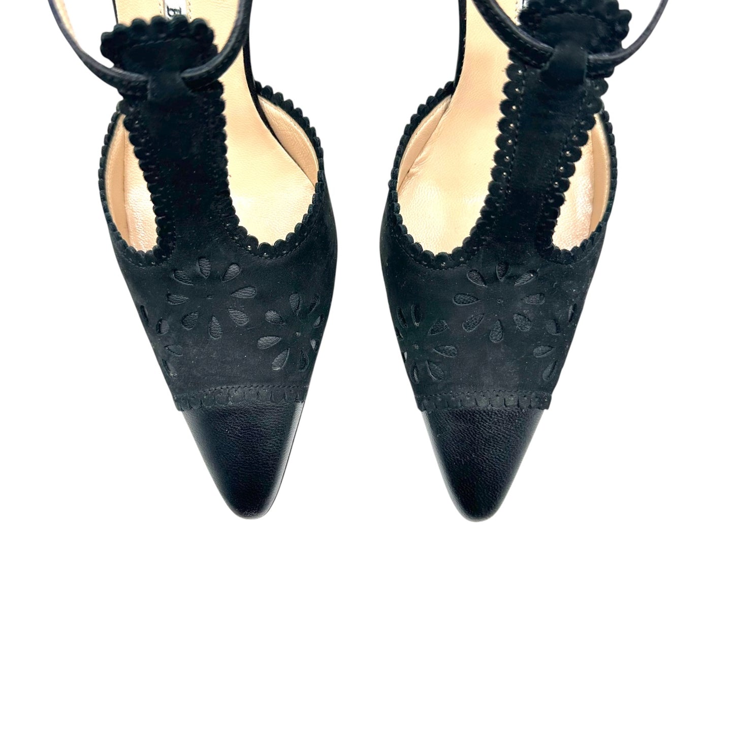 Manolo Blahnik Black Suede Leather Pointed Toe Heels