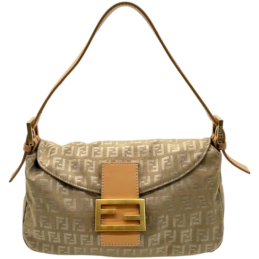 Fendi Sage Green Zucchino Monogram Foldover Baguette Bag - Outfit Repeater
