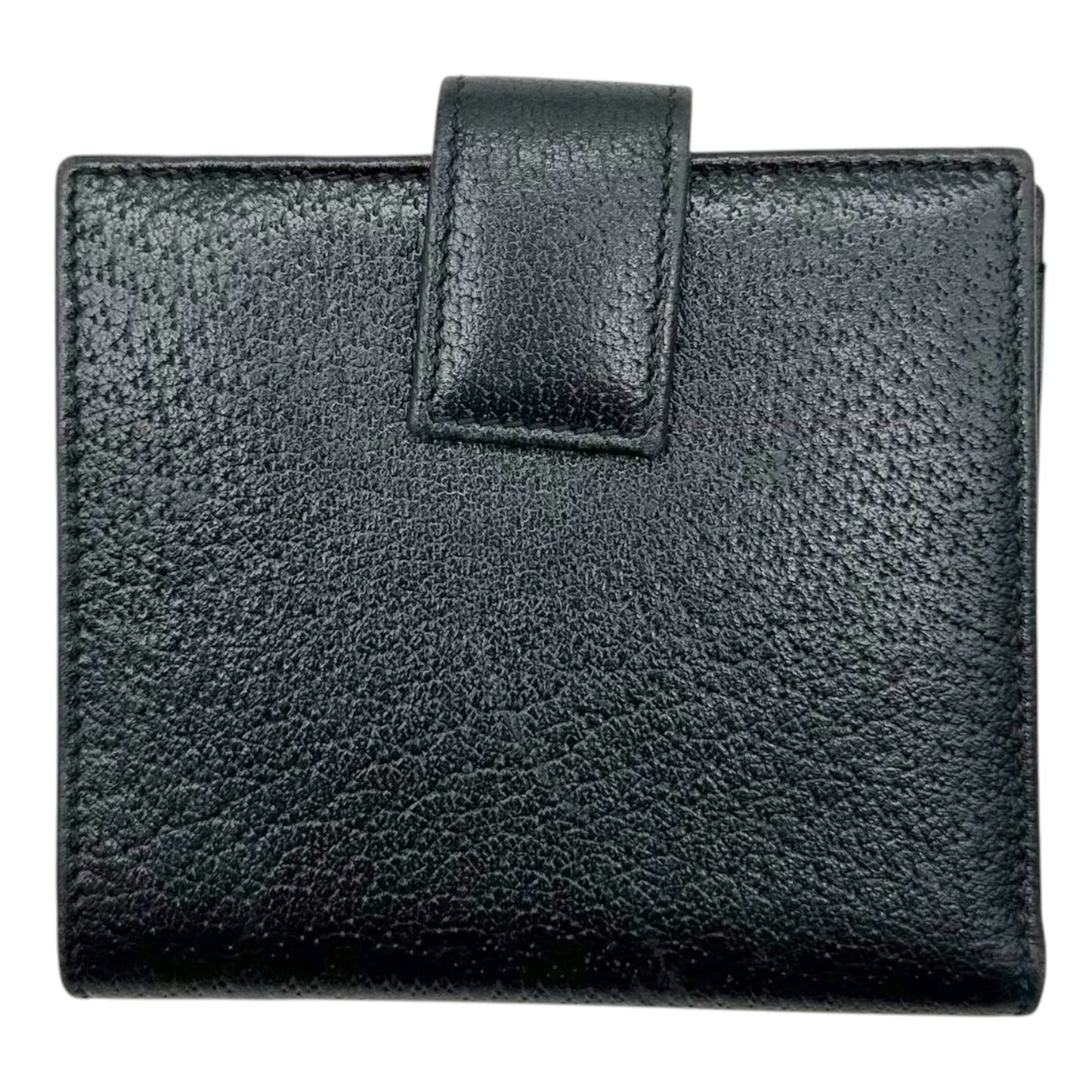 Gucci Black Leather Bi-Fold Wallet with Gold Logo