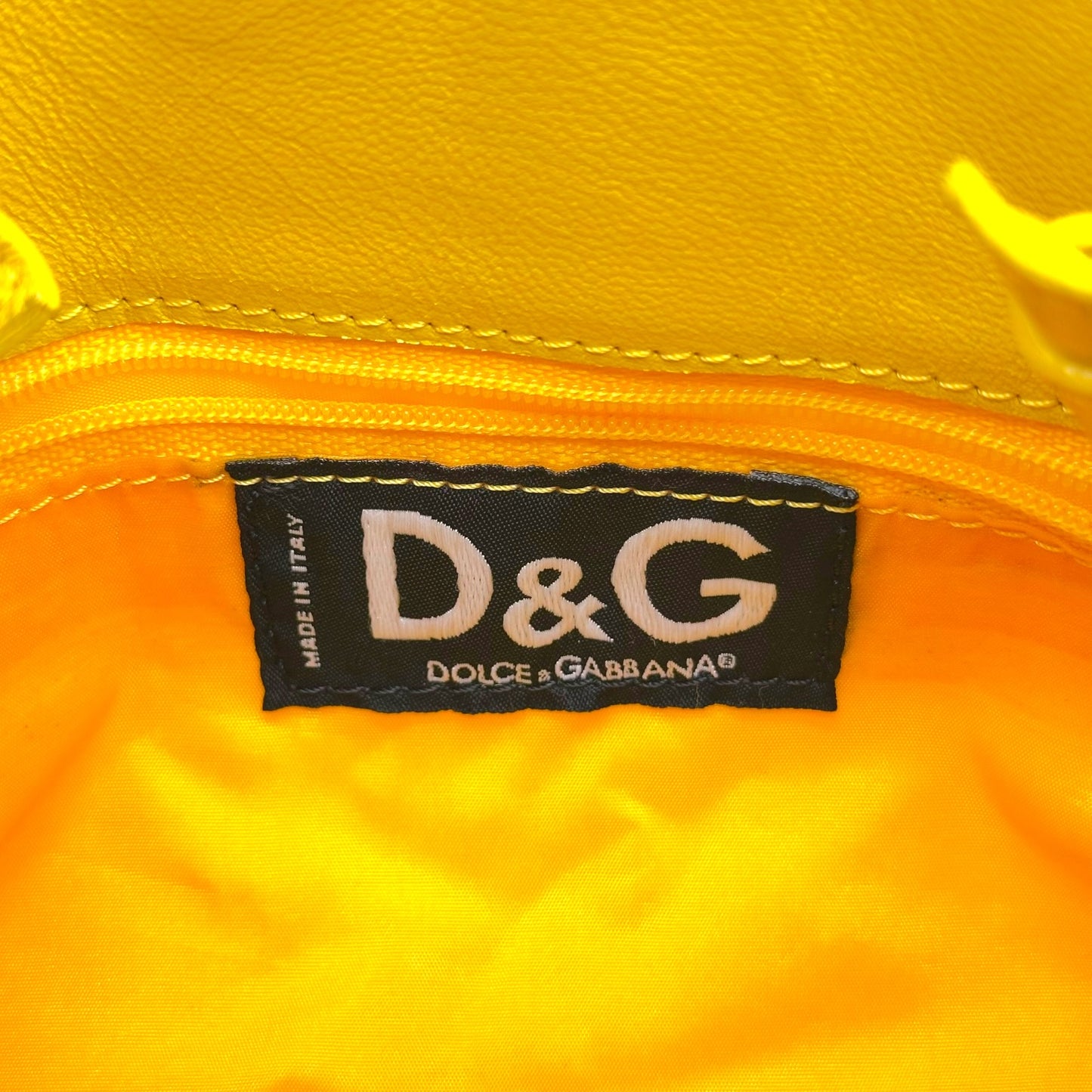 D&G Mini Tote Bag Yellow Green Rhinestone Lizard Design