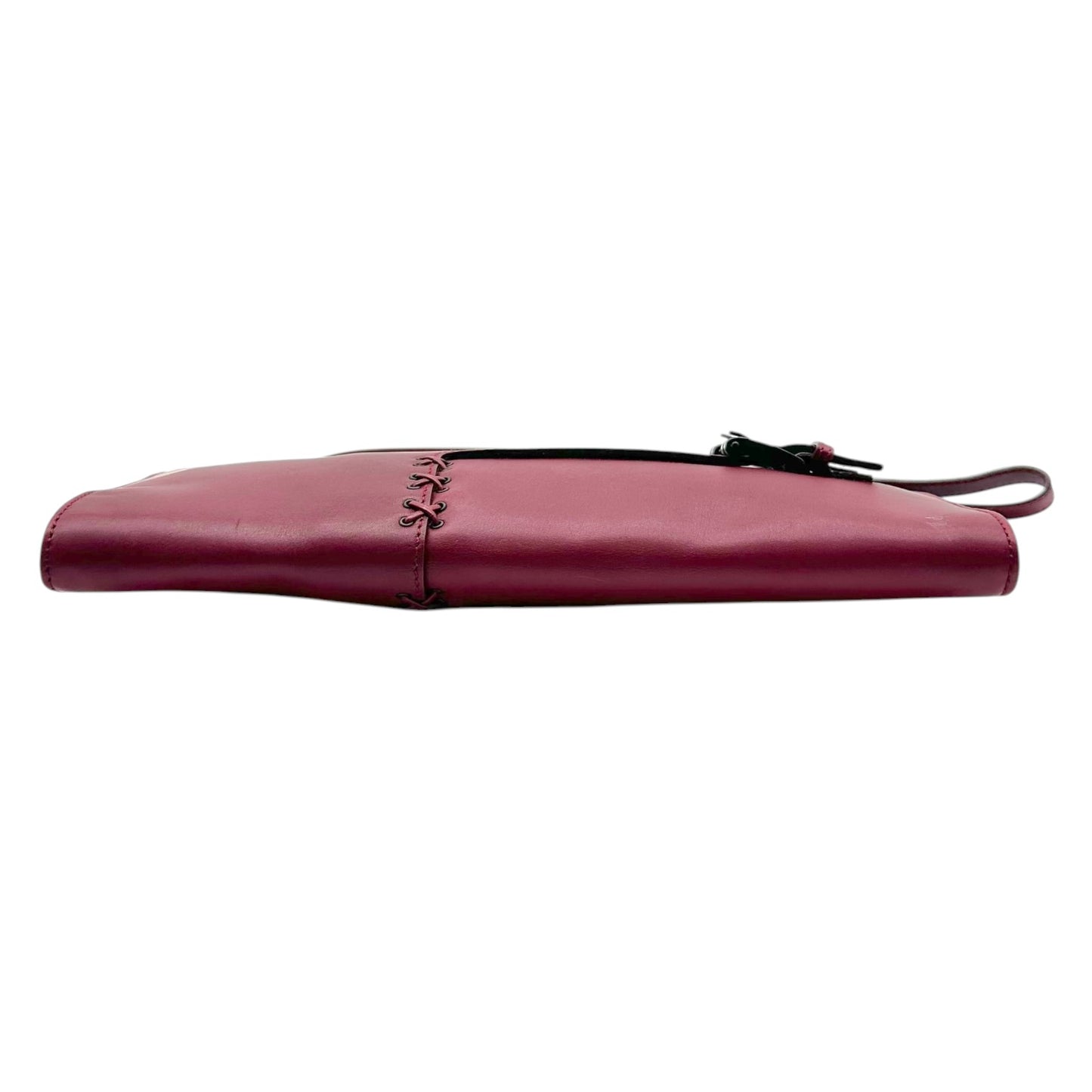 Gucci Burgundy Leather Clutch Bag With Whipstitch Detail