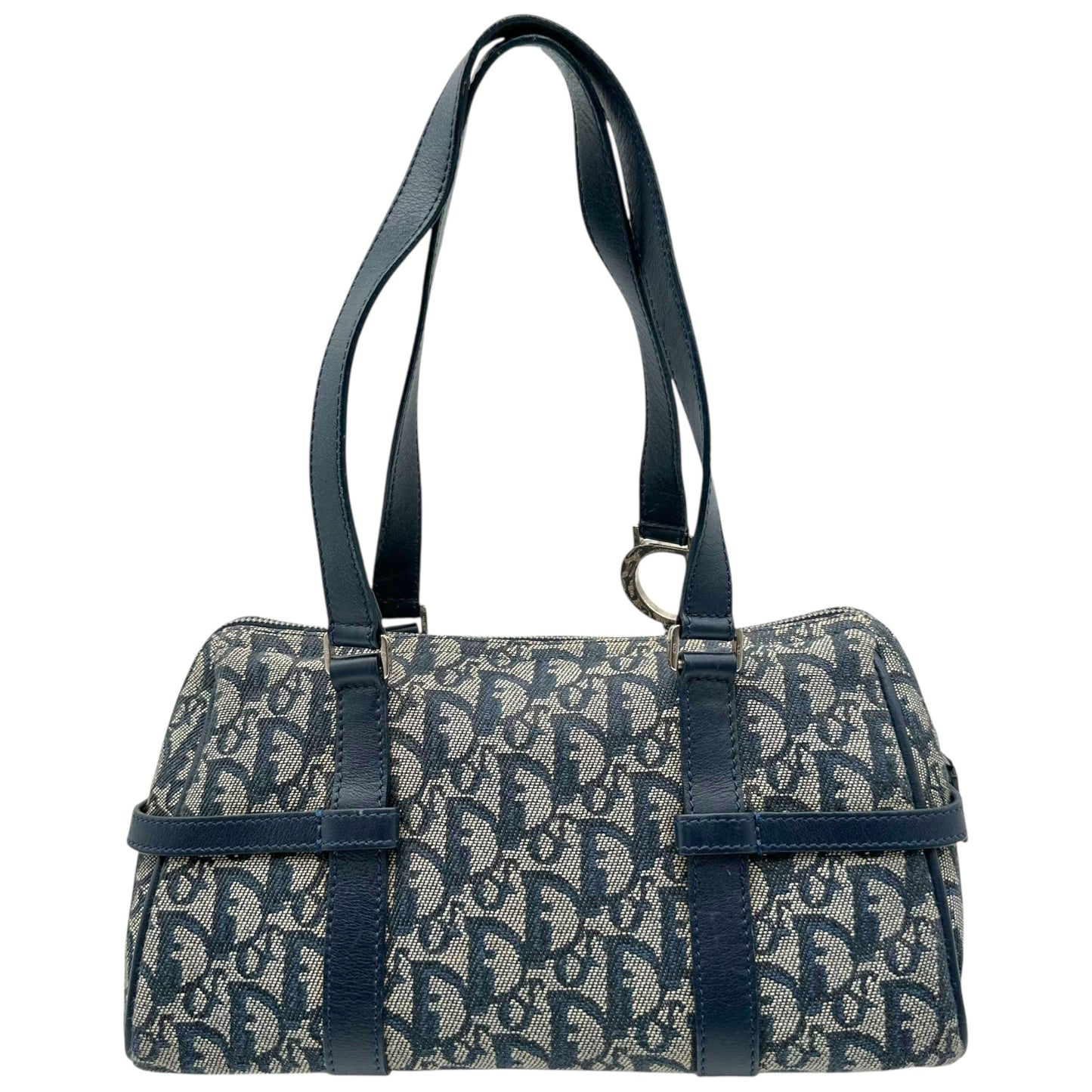 Christian Dior Navy Blue Trotter Monogram Logo Hardware Shoulder Bag