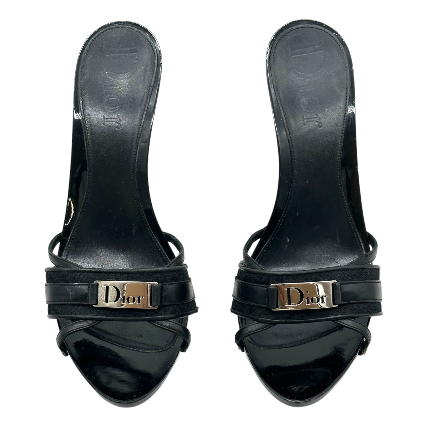 Christian Dior Black Studded Street Chic Mule Heels